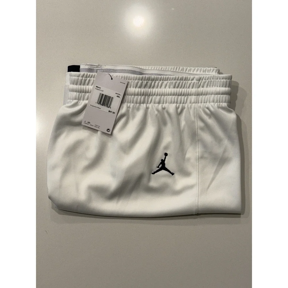 Jordan Stock Overtime Basketball Game Shorts White Navy FQ5375-107 Mens 4XL NWT